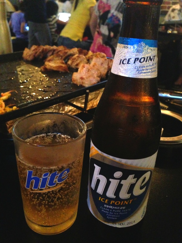 Eight Korean BBQ Hite Beer
