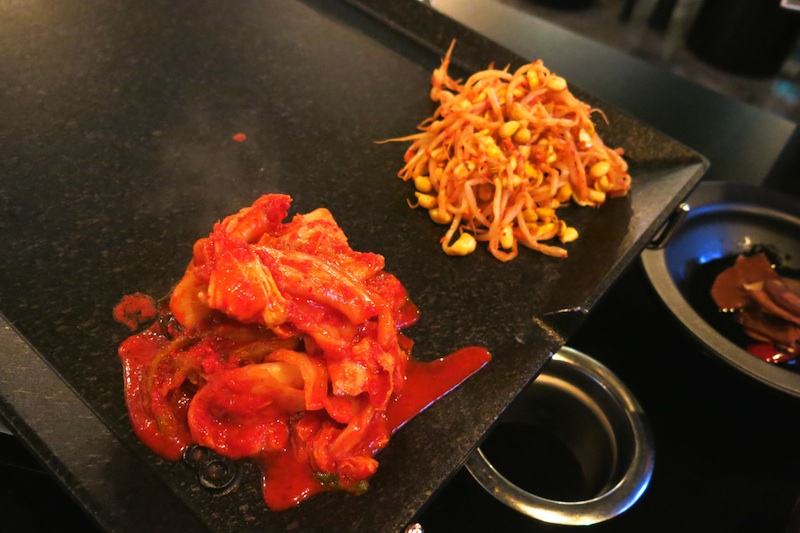 Eight Korean BBQ Side Dish: Kimchi and Bean Sprouts
