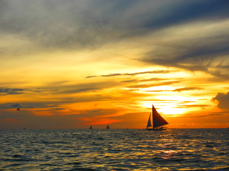 Gorgeous Boracay sunset viewed from Paraw