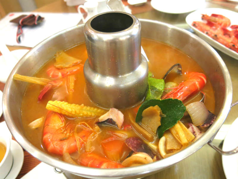 Resort Seafood Genting Highlands Spicy Seafood Soup served in Steamboat Pot