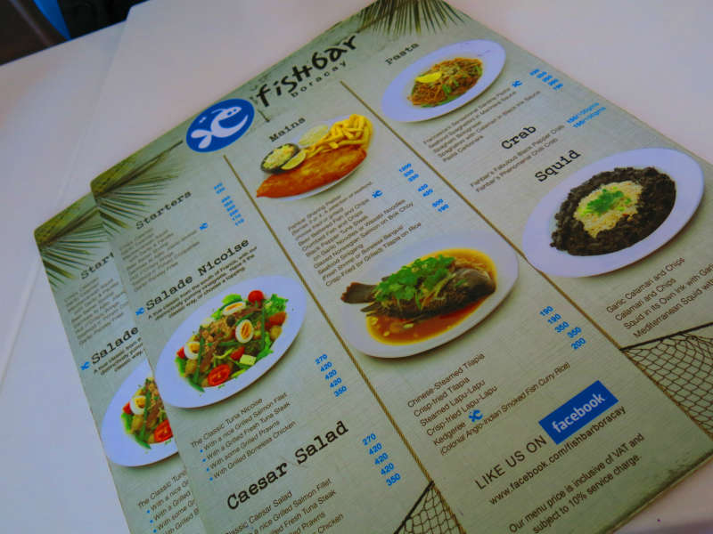 Boracay Fishbar Menu 1