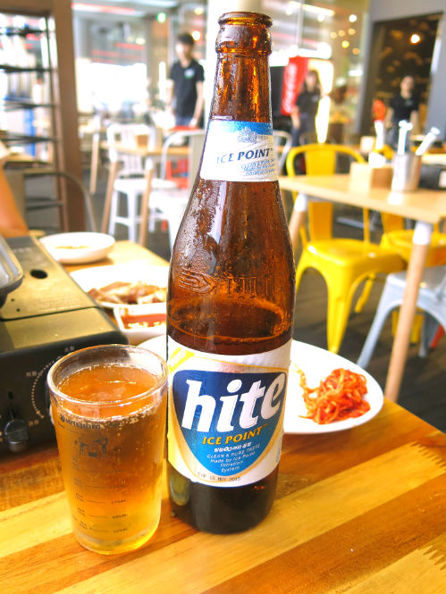 K Cook Korean BBQ Hite Beer