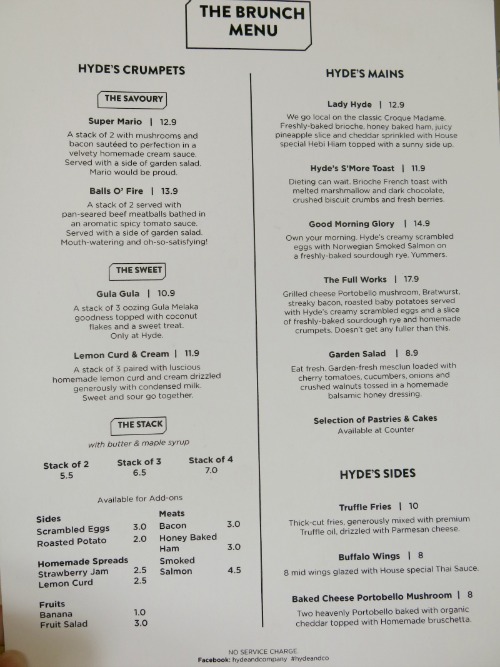 Hyde and Co Brunch Menu Small