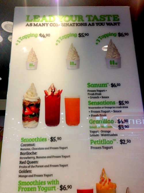 llaollao Singapore Menu