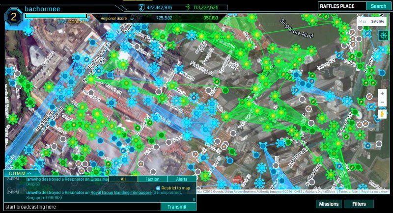 Raffles Place Ingress Intel Map